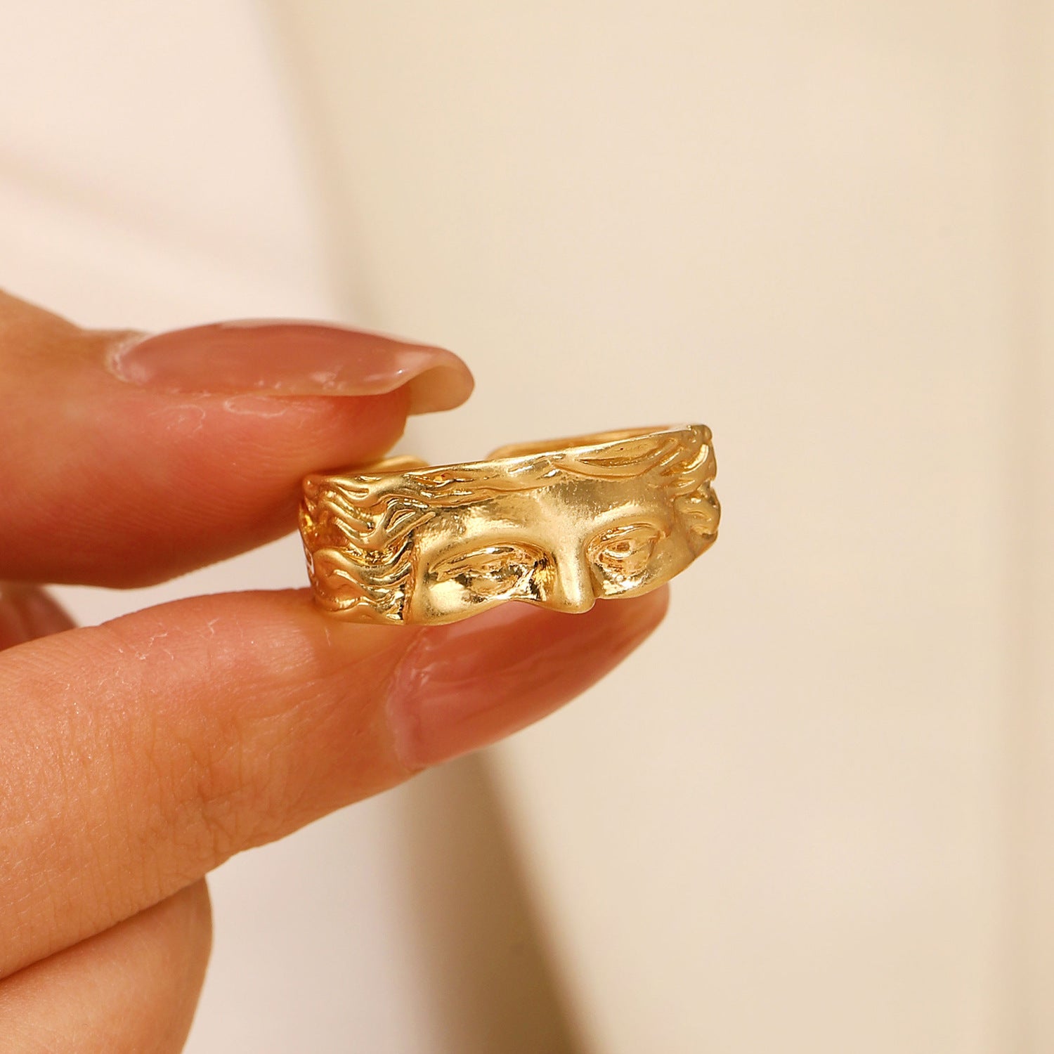 Wholesale Adam double-hand ring open adjustable ring